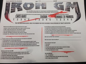 Iron GM Judging Sheet Gencon 2014