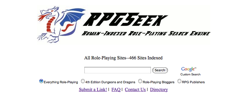 RPGSeek.com Homepage