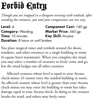 Forbid Entry Ritual